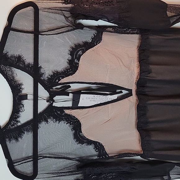 For love and lemons Alexa Lace inset black sheer mini dress - Picture 9 of 10